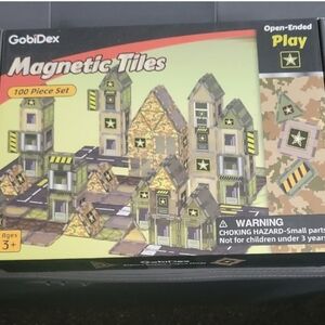 Magnetic Tiles 100 Piece Set - Green and Yellow